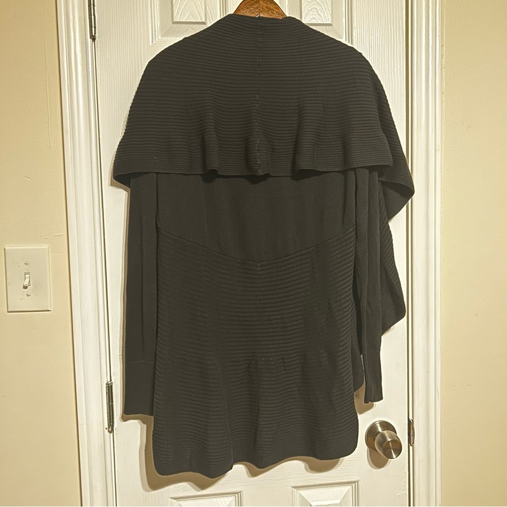 WHBM Black Ruffle Open Front Cardigan Medium - Picture 2 of 12